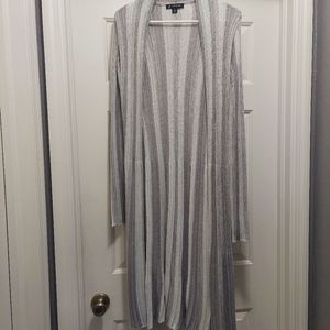 Shimmering Open Front Cardigan